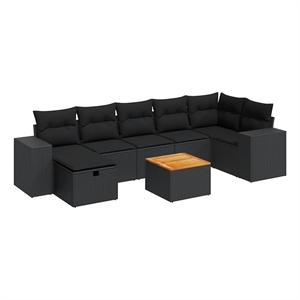 vidaXL 8 Piece Sofa Set in Black