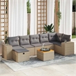 vidaXL 8 Piece Solid Acacia Wood Large Sofa Set in Beige
