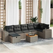 vidaXL 8 Piece Solid Acacia Wood Large Sofa Set in Gray