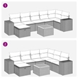 vidaXL 8 Piece Solid Acacia Wood Large Sofa Set in Gray