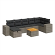 vidaXL 8 Piece Solid Acacia Wood Large Sofa Set in Gray