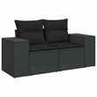 vidaXL 9 Piece Steel Sofa Set in Black