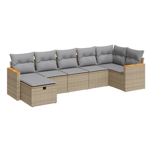 vidaXL 7 Piece Small Sofa Set in Beige