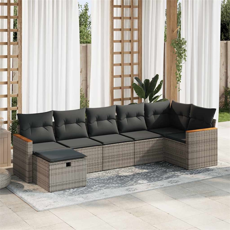 vidaXL Steel Small Sofa Set in Gray