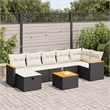 vidaXL 8 Piece Steel Sofa Set in Black/White/Cream