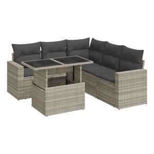vidaXL 6 Piece Steel Sofa Set in Gray