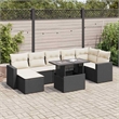 vidaXL 8 Piece Steel Sofa Set in Black/White/Cream