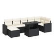vidaXL 8 Piece Steel Sofa Set in Black/White/Cream