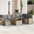 vidaXL 9 Piece Steel Sofa Set in Beige