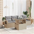 vidaXL 5 Piece Poly Rattan Medium Patio Sofa Set in Beige