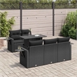 vidaXL 6 Piece Poly Rattan Large Sofa Set in Black