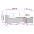 vidaXL 4 Piece Steel Sofa Set in White/Cream/Beige