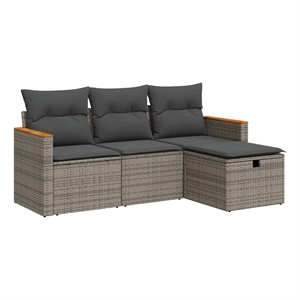 vidaXL 4 Piece Steel Sofa Set in Gray