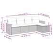 vidaXL 5 Piece Steel Sofa Set in Black