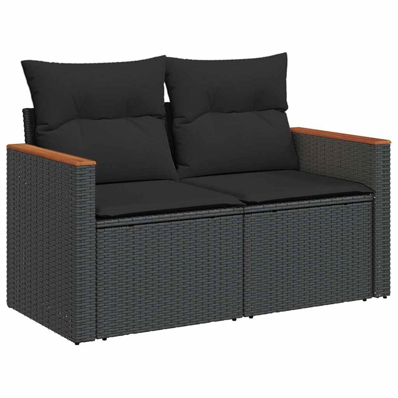 vidaXL 5 Piece Steel Sofa Set in Black