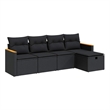 vidaXL 5 Piece Steel Sofa Set in Black