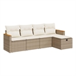 vidaXL 5 Piece Steel Sofa Set in Beige