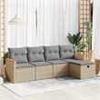 vidaXL 5 Piece Steel Sofa Set in Beige