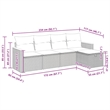 vidaXL 5 Piece Poly Rattan Sofa Set in Gray