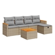 vidaXL 6 Piece Sofa Set in Gray/Brown/Beige