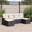 vidaXL 6 Piece Steel Sofa Set in Black/White/Cream
