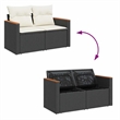 vidaXL 6 Piece Steel Sofa Set in Black/White/Cream