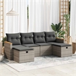 vidaXL 6 Piece Steel Sofa Set in Gray