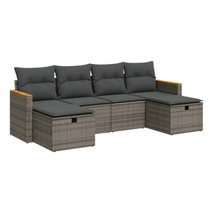 vidaXL 6 Piece Steel Sofa Set in Gray