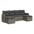 vidaXL 6 Piece Steel Sofa Set in Gray