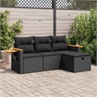 vidaXL 4 Piece Steel Sofa Set in Black