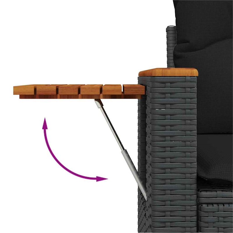 vidaXL 4 Piece Steel Sofa Set in Black