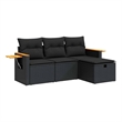 vidaXL 4 Piece Steel Sofa Set in Black