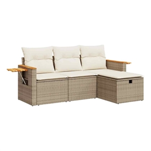 vidaXL 4 Piece Sofa Set in Beige