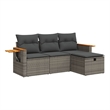 vidaXL 4 Piece Poly Rattan Sofa Set in Gray