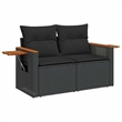vidaXL 5 Piece Poly Rattan Sofa Set in Black