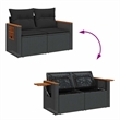 vidaXL 5 Piece Poly Rattan Sofa Set in Black