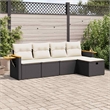 vidaXL 5 Piece Sofa Set in Black/White/Cream