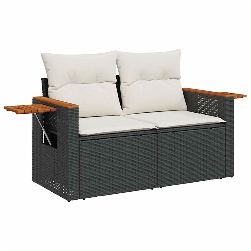 vidaXL 5 Piece Sofa Set in Black/White/Cream