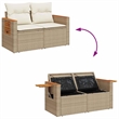 vidaXL 5 Piece Poly Rattan Sofa Set in White/Cream/Beige