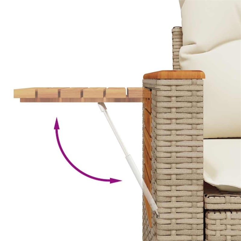 vidaXL 5 Piece Poly Rattan Sofa Set in White/Cream/Beige