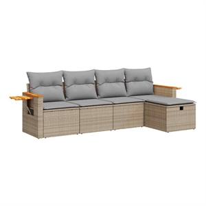 vidaXL 5 Piece Sofa Set in Beige