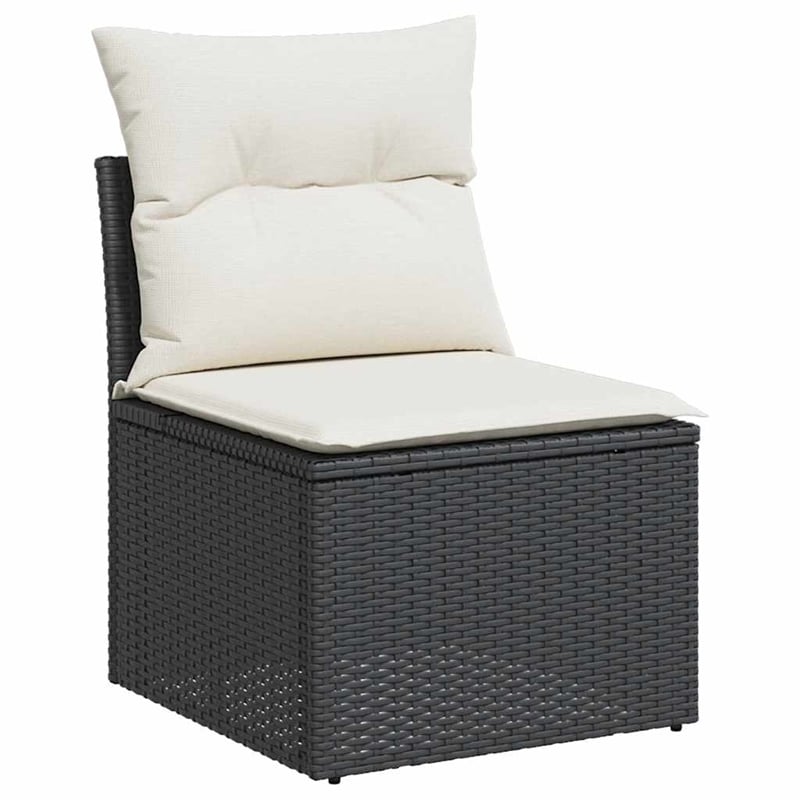 vidaXL 6 Piece Poly Rattan Sofa Set in Black