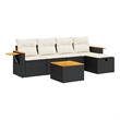 vidaXL 6 Piece Poly Rattan Sofa Set in Black