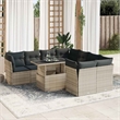 vidaXL 9 Piece Steel Sofa Set in Gray