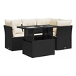 vidaXL 5 Piece Small Sofa Set in Black/White/Cream
