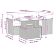 vidaXL 5 Piece Poly Rattan Small Sofa Set in Beige