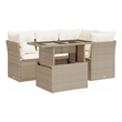 vidaXL 5 Piece Poly Rattan Small Sofa Set in Beige