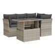 vidaXL 5 Piece Steel Sofa Set in Gray