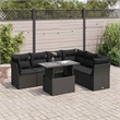 vidaXL 7 Piece Steel Sofa Set in Black