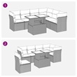 vidaXL 7 Piece Steel Sofa Set in Black